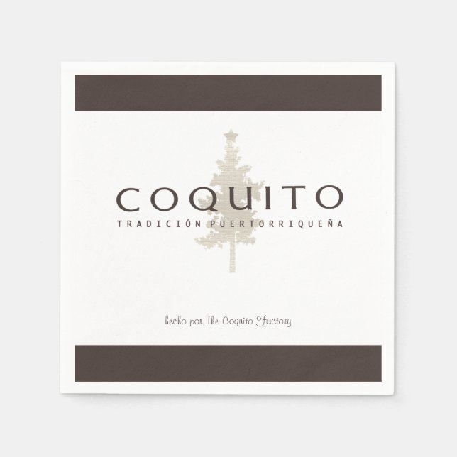 Guardanapo De Papel Anúncio de Coquito Tradicional Portorriquenho (Frente)