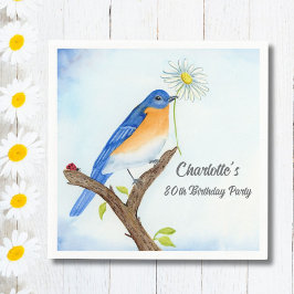 Guardanapo De Papel Any Age Happy April Birthday with Bluebird
