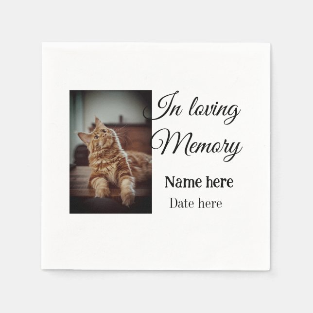 Guardanapo De Papel Ao amar a memória memorial keepape adicione nome d (Frente)