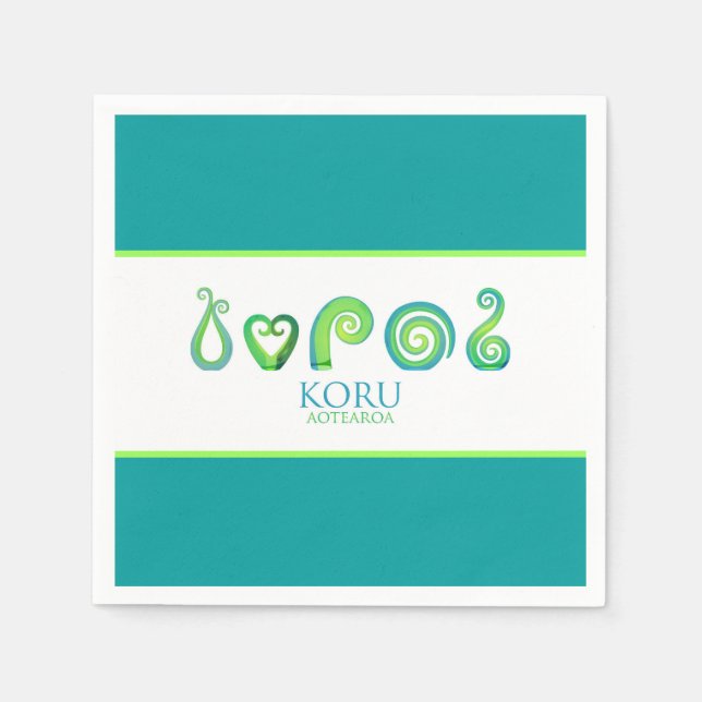Guardanapo De Papel Aotearoa Nova Zelândia Koru - Verde (Frente)