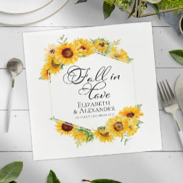 Guardanapo De Papel Apaixonados | Casamento de Foto Floral de Sunflowe