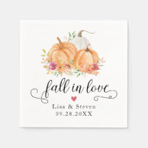 Apaixonados Pumpkins Casando Napkins