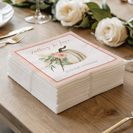 Guardanapo De Papel Apaixonando Chá de fraldas Pumpkin Rosa Floral