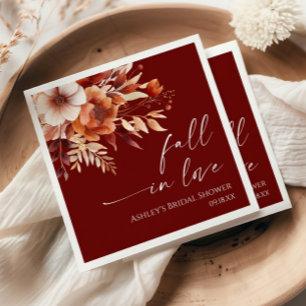 Guardanapo De Papel Apaixonar O Chá de panela Floral Rusty Burgundy