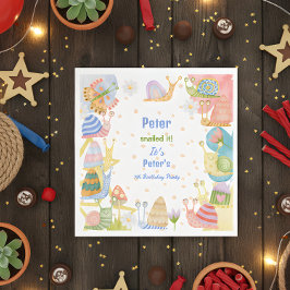 Guardanapo De Papel Apanhou-o! Aniversário de caracol