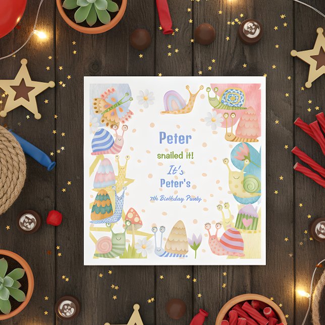 Guardanapo De Papel Apanhou-o! Aniversário de caracol (Criador carregado)