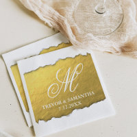 Apareça Faux Dourado Casamento Monograma