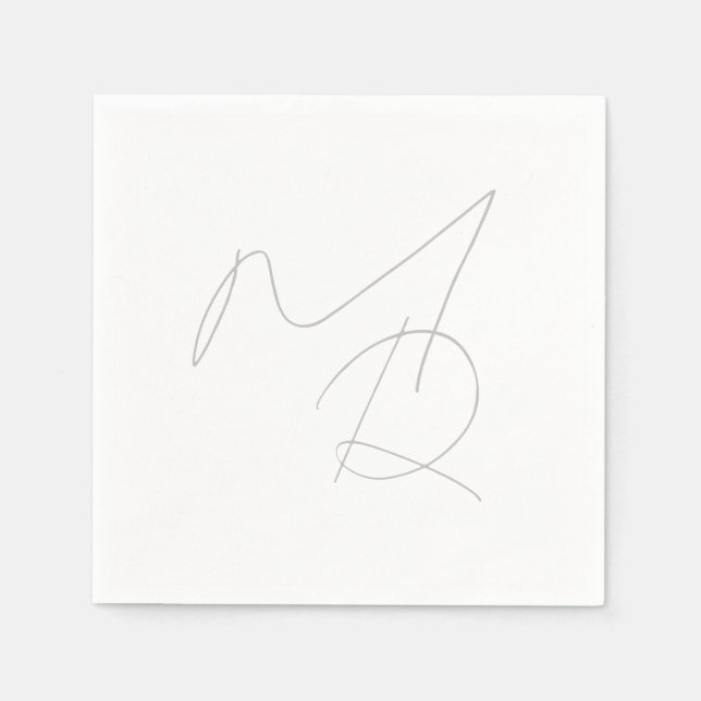 Guardanapo De Papel Apenas Iniciais... Monograma fino simples (Frente)