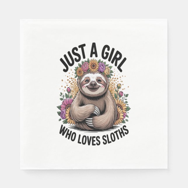 Guardanapo De Papel apenas uma garota que ama preguiças (Frente)