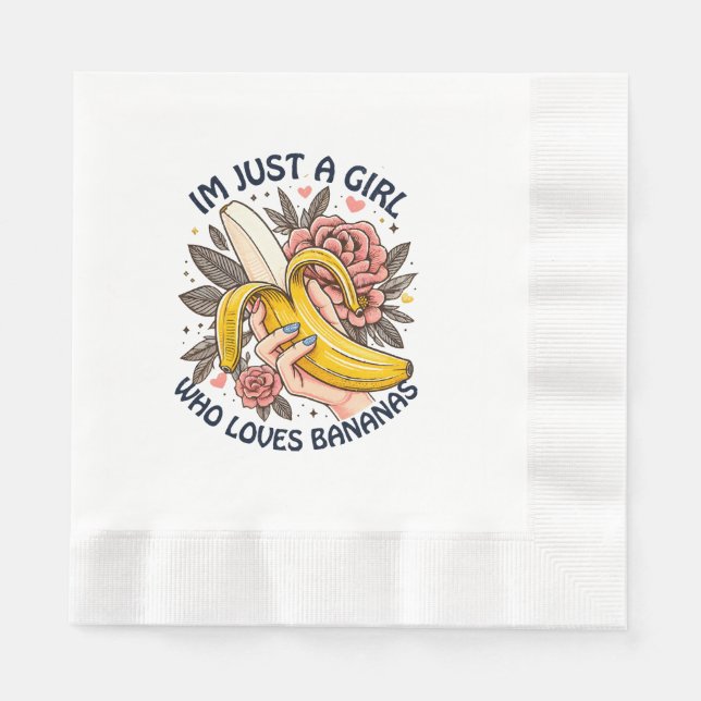 Guardanapo De Papel Apenas Uma Menina Que Ama Bananas  (Frente)