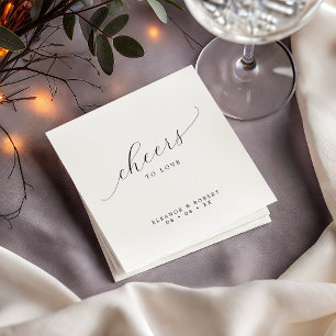 Guardanapo De Papel Aplausos para Amar Casamento de Caligrafia Minimal
