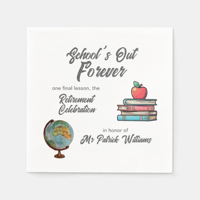 Guardanapo De Papel Aposentação de Professores Clássico Nostálgico Col (Frente)