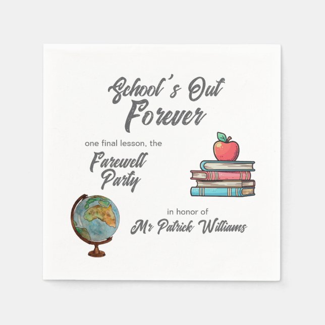 Guardanapo De Papel Aposentação de Professores Clássico Nostálgico Col (Frente)