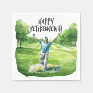 Guardanapo De Papel Aposentadoria de golfista no fairway do campo de g