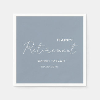 Guardanapo De Papel Aposentadoria Feliz Moderno Azul Empoeirado Person