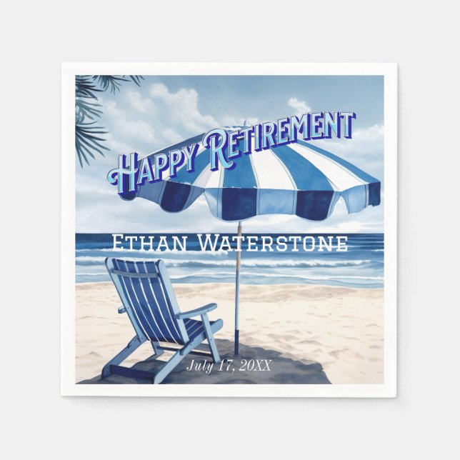 Guardanapo De Papel Aposentando-Se À Praia (Frente)