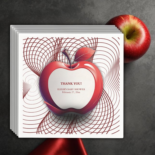 Guardanapo De Papel Apple 3D do nosso Chá de fraldas Geométrico (Criador carregado)