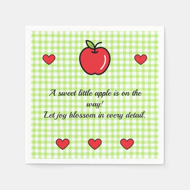 Guardanapo De Papel Apple Baby Shower Napkins – “Sweet Little One”  (Frente)