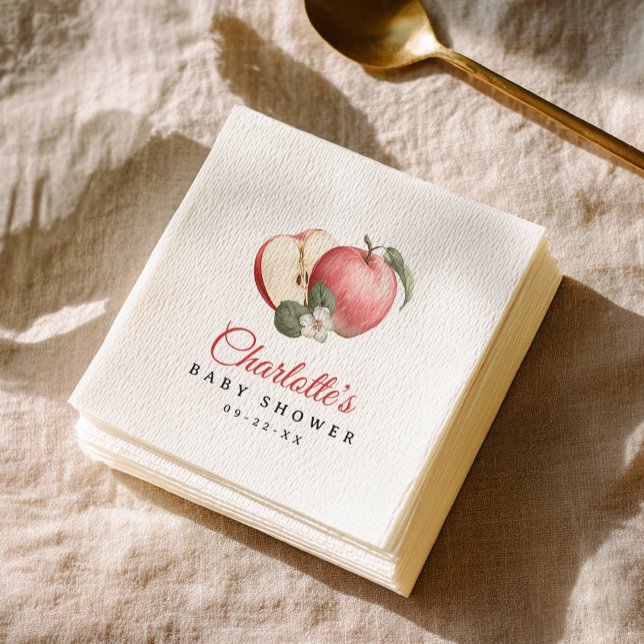 Guardanapo De Papel Apple Chá de fraldas Personalizado Party Napkins (Apple Themed Baby Shower Napkins)