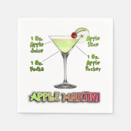 Guardanapo De Papel Apple Martini Cocktail recebe arte