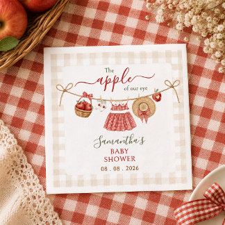 Guardanapo De Papel Apple Of Our Eye varal de roupa xadrez Baby Shower
