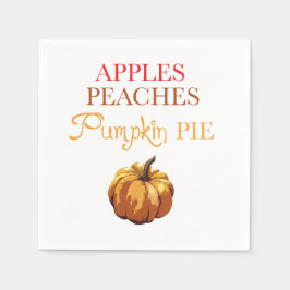 Guardanapo De Papel Apple Peaches Pumpkin Pie Autumn Napkin
