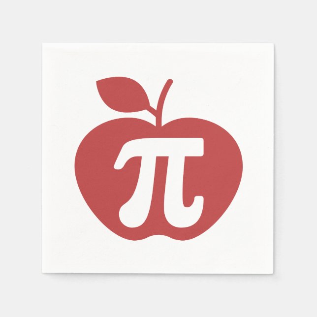 Guardanapo De Papel Apple Pi 3.14 Dia Pi Matemático (Frente)