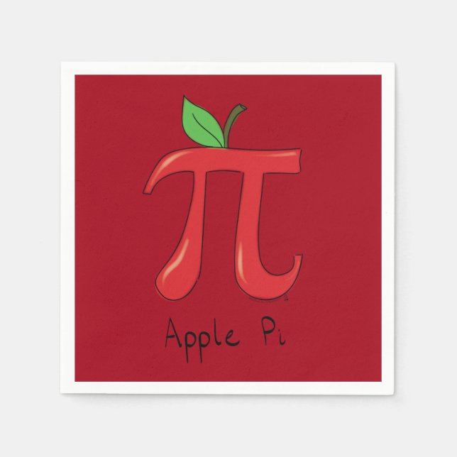 Guardanapo De Papel Apple Pi Cute Math Pi Day Party Napkins (Frente)