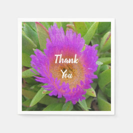 Guardanapo De Papel Apreciação Refeição Brilhante Flor Roxo Obrigado