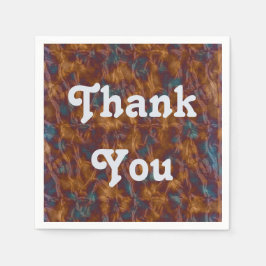 Guardanapo De Papel Apreciação Refeição Elegante Azul Dourado Obrigado