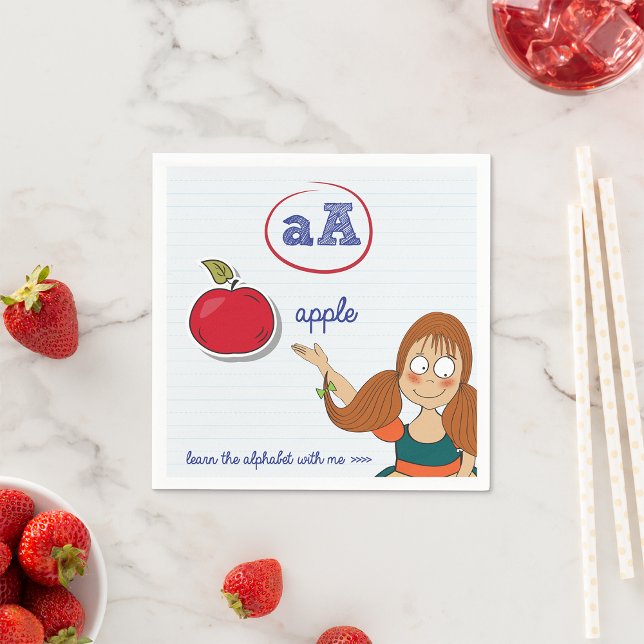 Guardanapo De Papel Aprendendo O Papel Alfabético Napkins (Criador carregado)