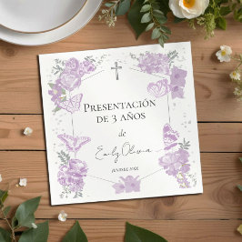 Guardanapo De Papel Apresentação de 3 años Napkins Butterflys