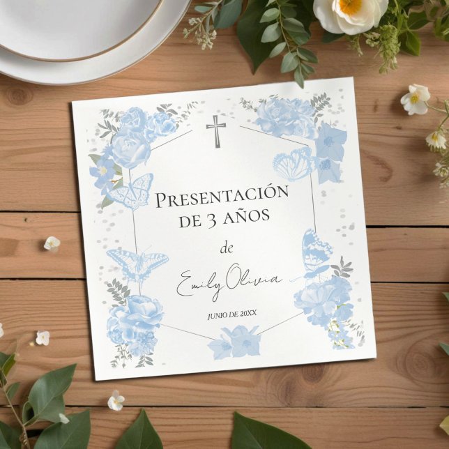 Guardanapo De Papel Apresentação de 3 años Napkins Butterflys (Criador carregado)