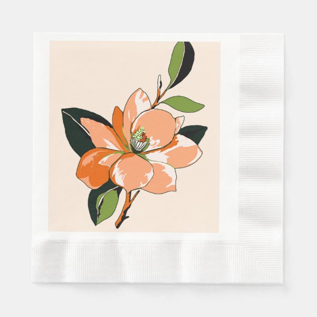 Guardanapo De Papel Apricot Azalea em Creme (Frente)