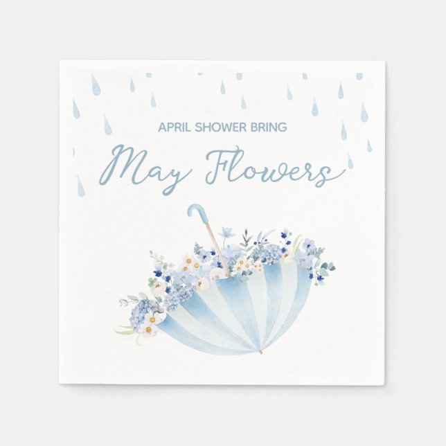 Guardanapo De Papel April Shower Bring May Flowers Baby Shower (Frente)