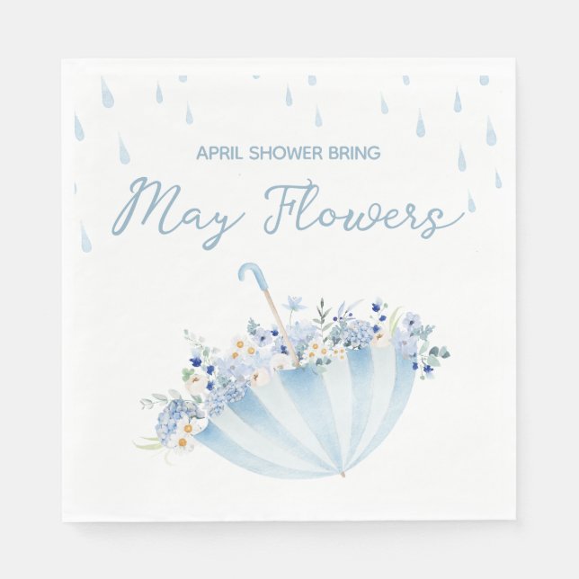Guardanapo De Papel April Shower Bring May Flowers Baby Shower (Frente)