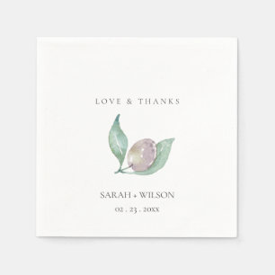 GUARDANAPO DE PAPEL AQUA BLUE GREEN WATERCOLOR FOLIAGE OLIAGE MONOGRAM