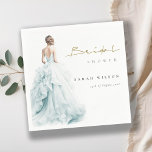 Guardanapo De Papel Aqua Blue Watercolor Chá de panela de Casamento<br><div class="desc">Se precisar de mais alguma personalização,  por favor,  sinta-se à vontade para me enviar uma mensagem em yellowfebstudio@gmail.com.</div>