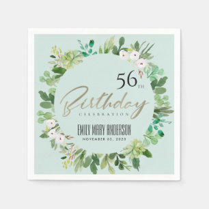 GUARDANAPO DE PAPEL AQUA BLUE WREATH FAUNA WATERCOLOR QUALQUER ANIVERS
