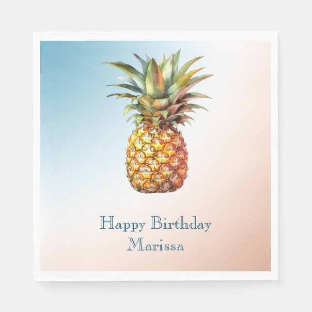 Guardanapo De Papel Aqua Creme Feliz Abacate Tropical (Frente)