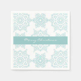 Guardanapo De Papel Aqua Snowflakes Felry Feriado de Natal
