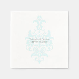 Guardanapo De Papel Aqua Sutil Damask Paper Napkins