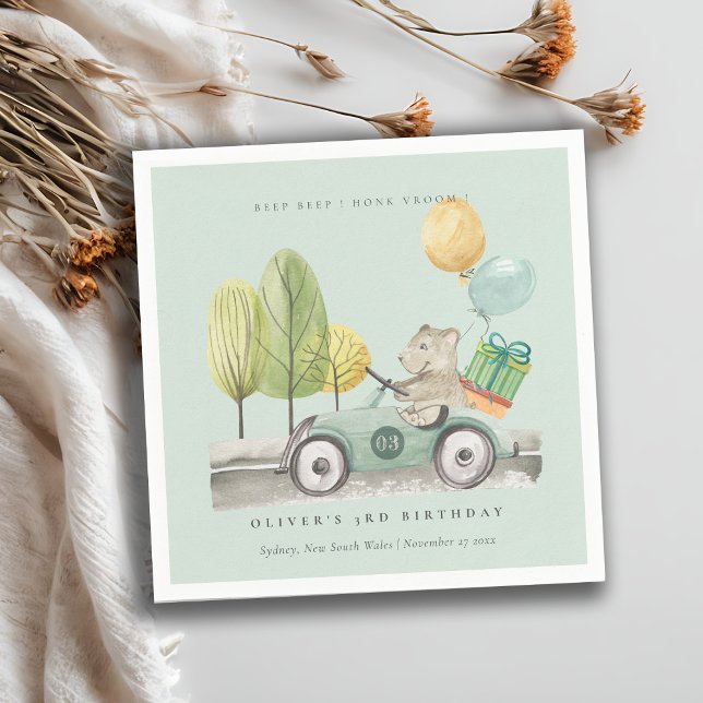 Guardanapo De Papel Aqua Verde Qualquer Carro Festa de aniversário Ida (Criador carregado)