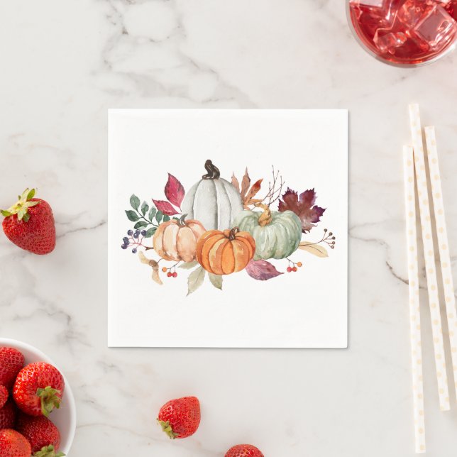 Guardanapo De Papel Aquarela Abóbora de Outono (Insitu)