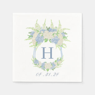 Guardanapo De Papel Aquarela Azul e Branco Hydrangea Crest