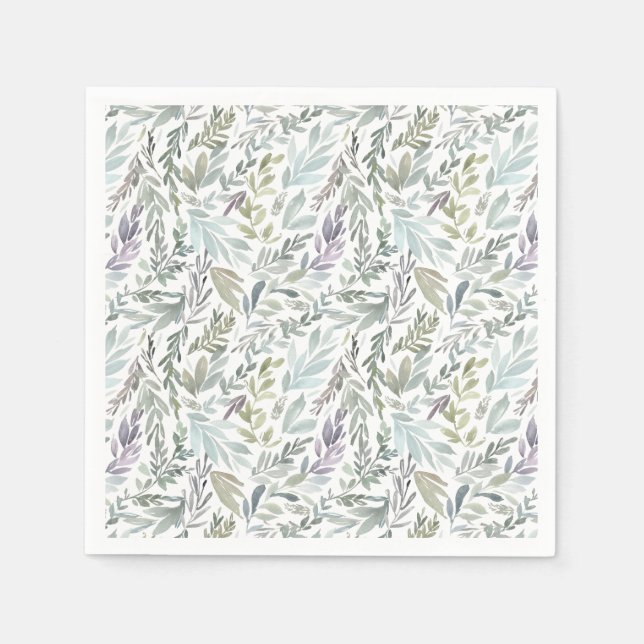 Guardanapo De Papel Aquarela Botânica Elegante (Frente)