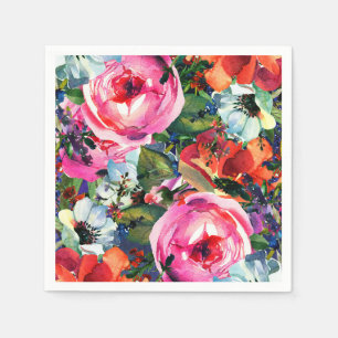Guardanapo De Papel Aquarela Brilhante Vintage Moderno Floral Flores