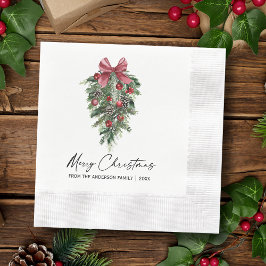 Guardanapo De Papel Aquarela Caligrafia Pinheira Cinta de Natal Cocare