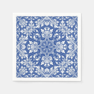 Guardanapo De Papel Aquarela Capri Maiolica Azul Azulejos Portugueses