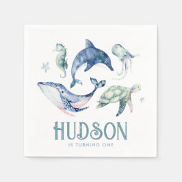 Guardanapo De Papel Aquarela debaixo do papel marinho Nápoles